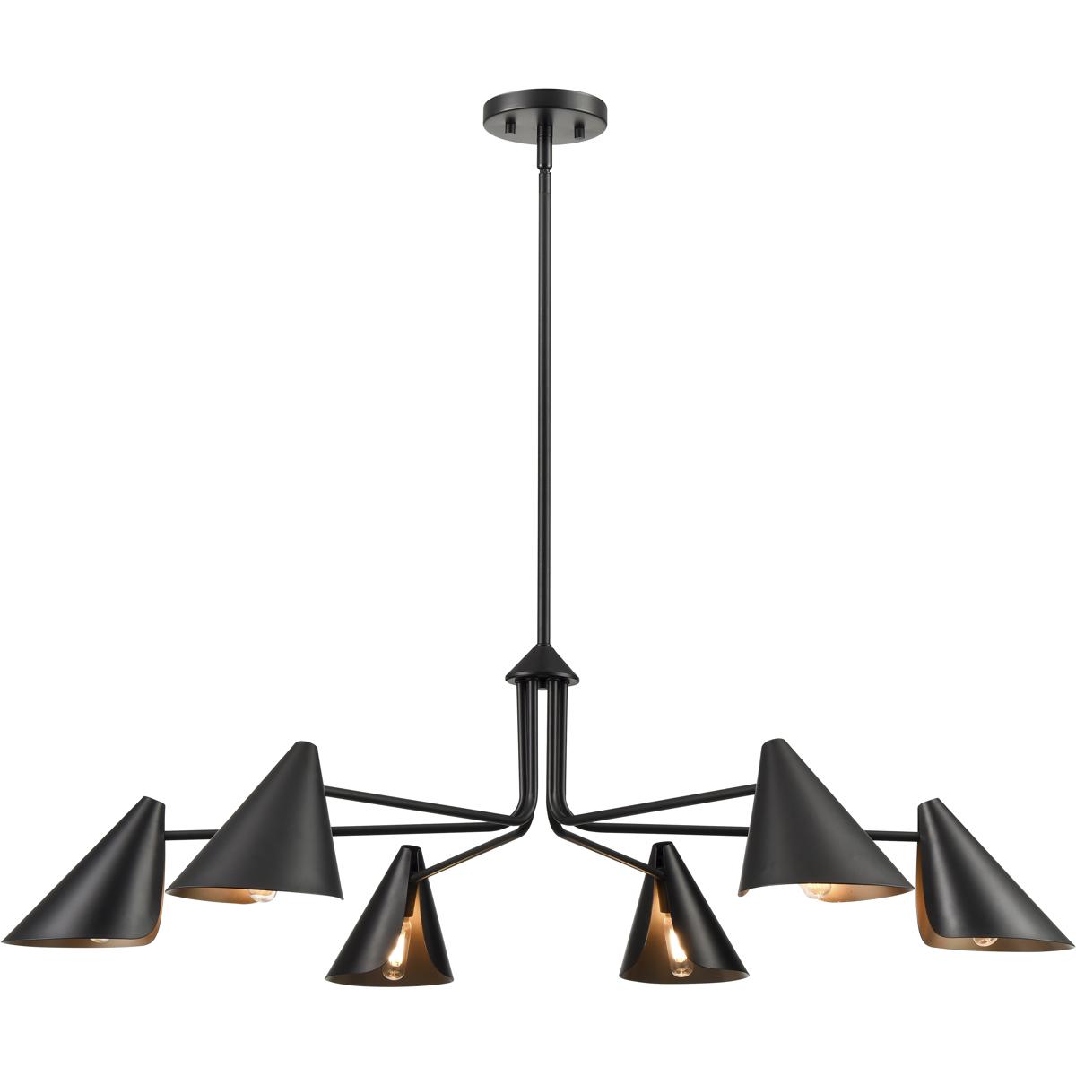 Millennium Lighting 99006MB Warhol 6 Light 41 inch Matte Black Chandelier Ceiling Light